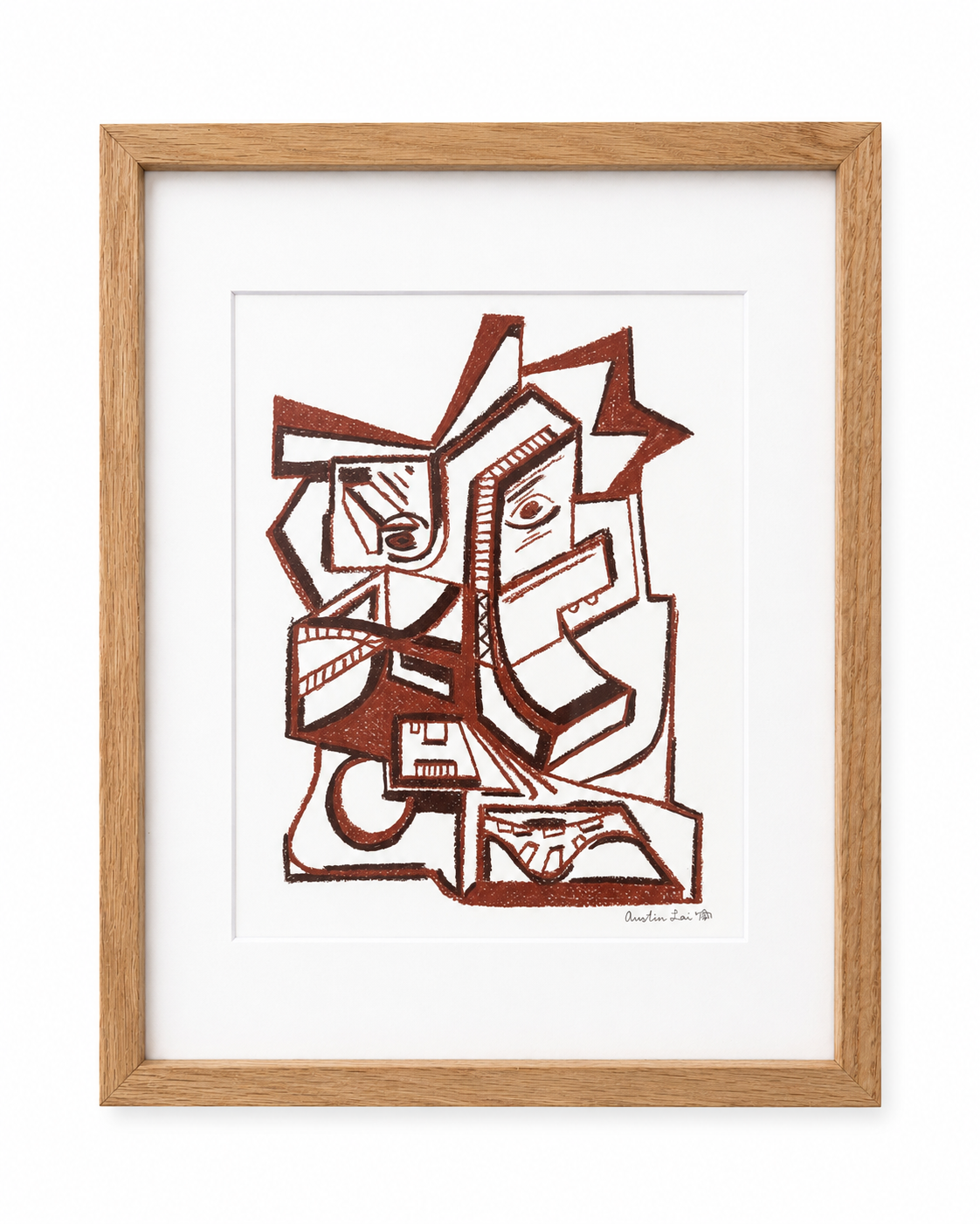 Framed 11x14_Double Glaze_Oak