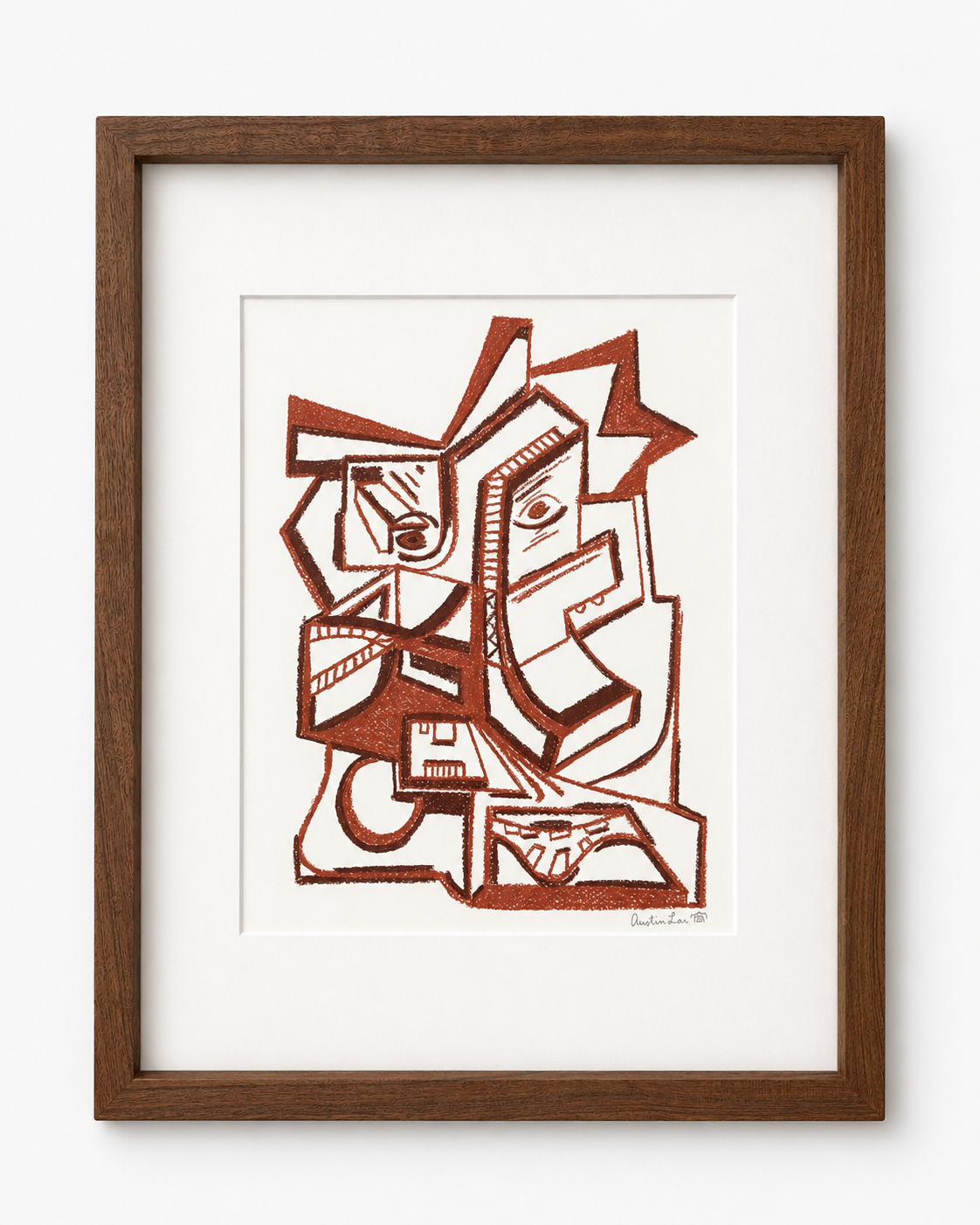 Framed 11x14_Double Glaze_Walnut