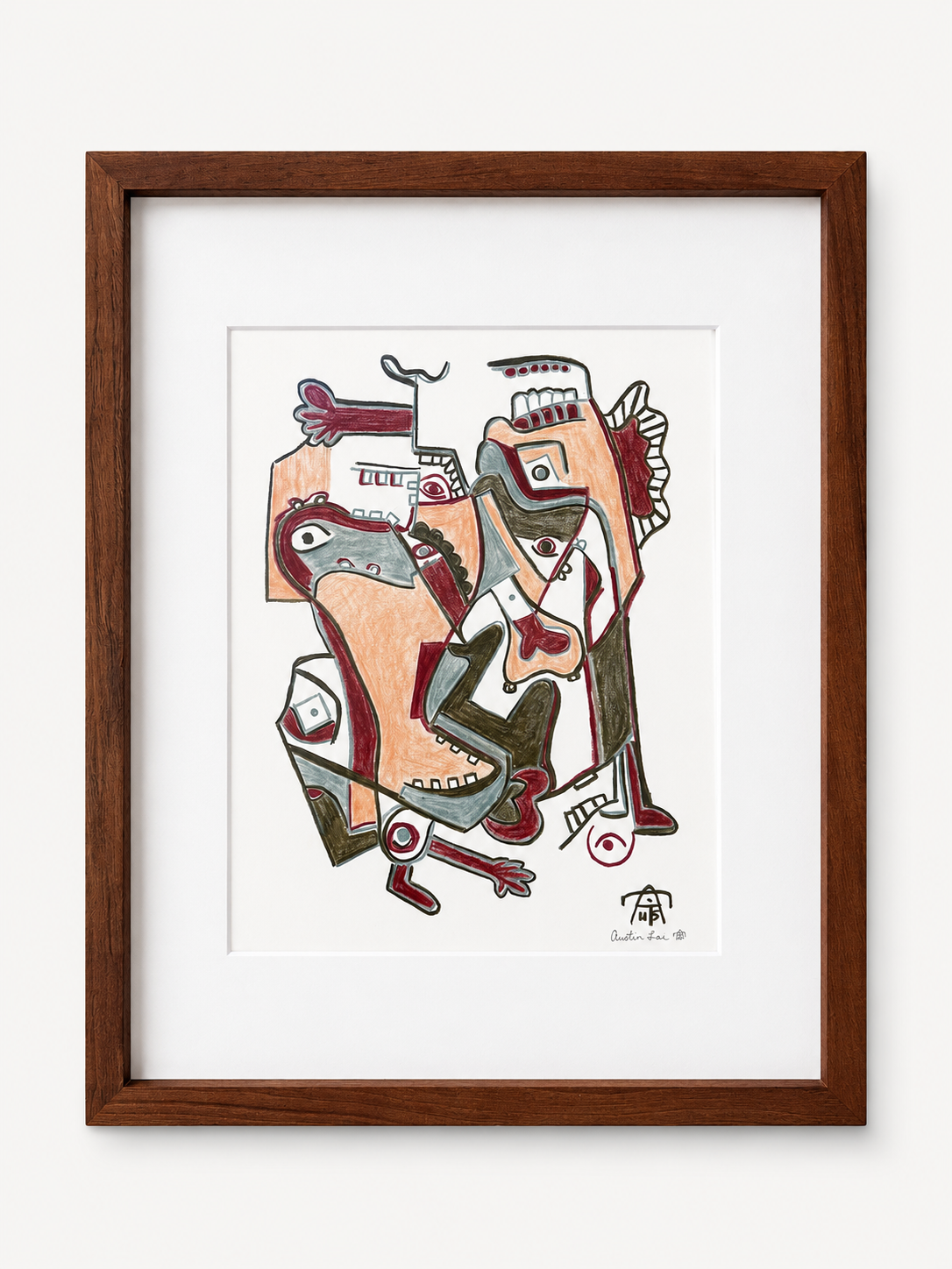Framed 11x14_Held Between Faces_Walnut