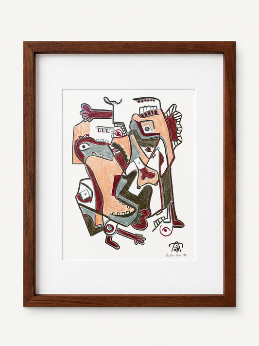 Framed 11x14_Held Between Faces_Walnut