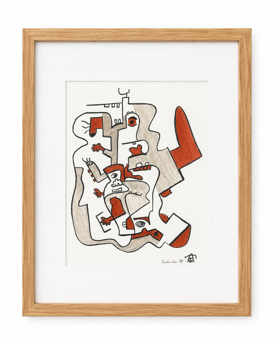 Framed 11x14_Nested Roles_Oak